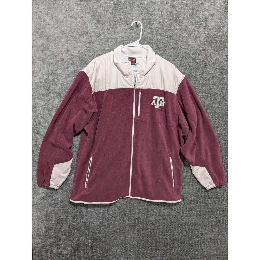 Genuine Stuff Texas A&M Aggies Fleece Jacket XL Maroon Full Zip Colorblock 1200